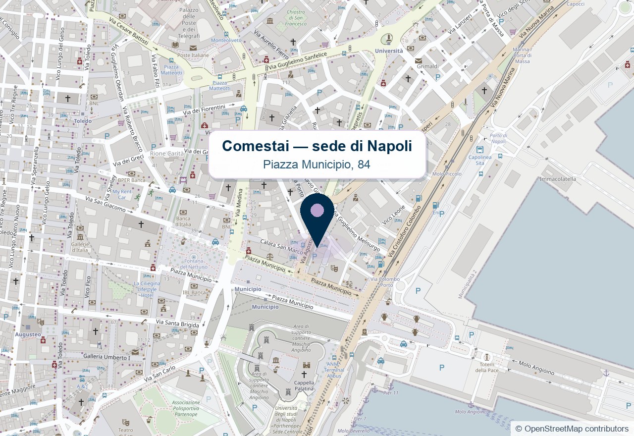Mappa della sede Comestai di Napoli, Piazza Municipio 84